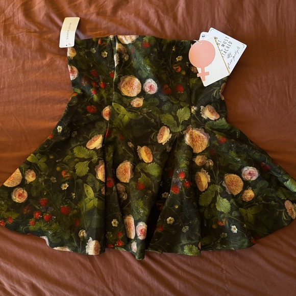 NWT Selkie Candelabra Green Floral Strapless SET SZ L - Picture 3 of 9